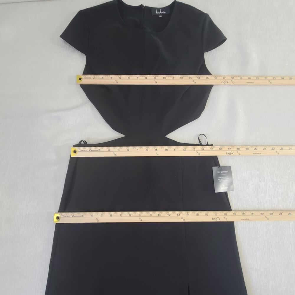 Lulus Conversation Piece gown women's black maxi dress Sz Large Formal Black Tie - Picture 7 of 12